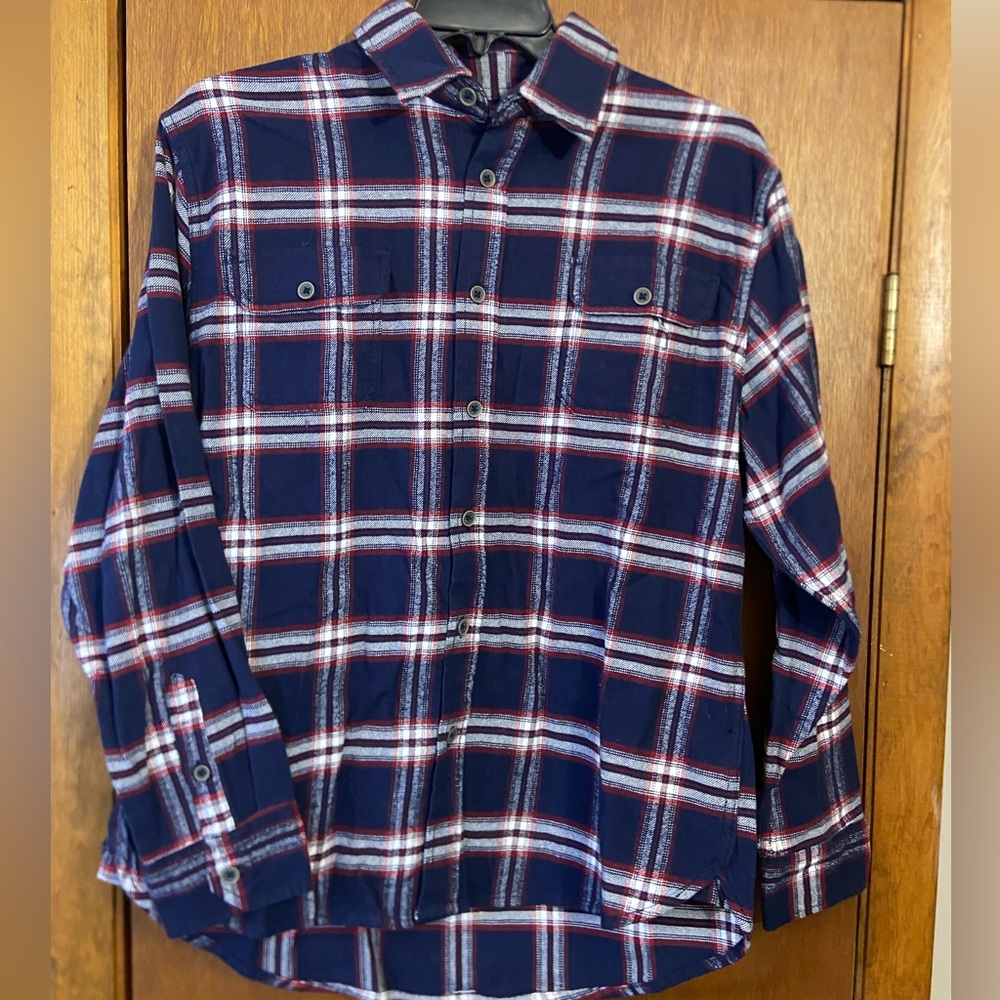 Jachs Dark Blue and Red Plaid Men's Shirt